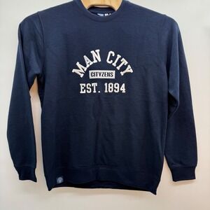 Man‎ City Manchester Cityzens Est 1894 Crewneck Pique Navy Sweatshirt XL